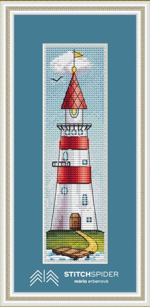 Lighthouse bookmark in frame