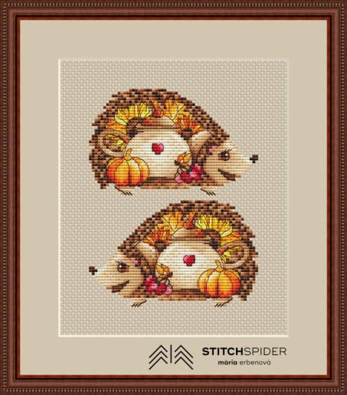 autumn hedgehog in frame